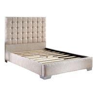 Coppella Fabric Divan Bed Frame Cream Chenille Fabric King Size 5ft