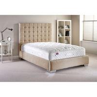 coppella fabric divan bed and mattress set mink chenille fabric double ...