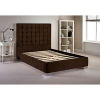 Coppella Velvet Divan Bed Frame Chocolate Velvet Fabric Double 4ft 6