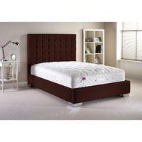 Coppella Fabric Divan Bed and Mattress Set Chocolate Chenille Fabric Super King 6ft