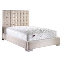 Copella Fabric Upholstered King Bed in Cream Bed Frame only