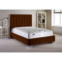 Coppella Velvet Bed and Mattress Set Truffle Velvet Fabric Super King 6ft