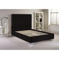 coppella fabric divan bed frame black chenille fabric double 4ft 6