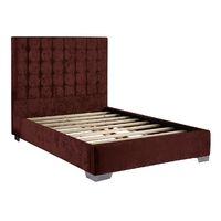 Coppella Velvet Divan Bed Frame Mulberry Velvet Fabric Double 4ft 6