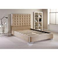 Coppella Fabric Divan Bed Frame Mink Chenille Fabric Super King 6ft