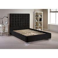 Coppella Velvet Divan Bed Frame Black Velvet Fabric Small Double 4ft