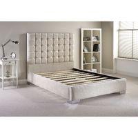 coppella fabric divan bed frame cream chenille fabric small single 2ft ...