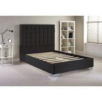 coppella fabric divan bed frame charcoal chenille fabric double 4ft 6