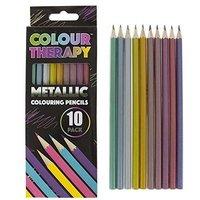 Colour Therapy Anti Stress Metallic Colouring Pencil - 10 Piece