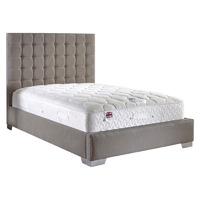 Copella Fabric Upholstered King Bed in Silver Bed Frame only