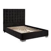 Coppella Velvet Divan Bed Frame Black Velvet Fabric Double 4ft 6