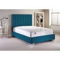 coppella fabric divan bed and mattress set teal chenille fabric king s ...