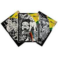 Colouring Art Pack Of 3 Designs With 6 Felt Tip Pens 28cm x 38cm Pictures