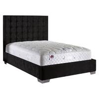 copella velvet upholstered king bed in black bed frame only