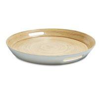 Colours White Lacquered Bamboo Round Tray