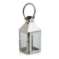 Colours Chrome Effect Stainless Steel & Glass Hurricane Lantern Large