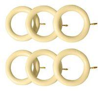 Colours Classic Cream Wood Curtain Ring (L)160mm (Dia)35mm Pack of 6