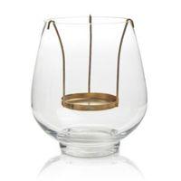 Copper Effect Glass & Metal Floating Candle Holder Medium