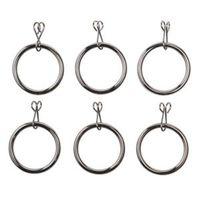 Colours Chrome Effect Metal Curtain Ring (Dia)19mm Pack of 6