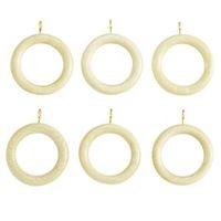 Colours White Wash Ash Curtain Ring (Dia)35mm Pack of 6