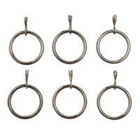 Colours Nickel Effect Metal Curtain Ring (Dia)19mm Pack of 6