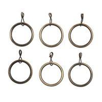 Colours Brass Effect Metal Curtain Ring (Dia)19mm Pack of 6