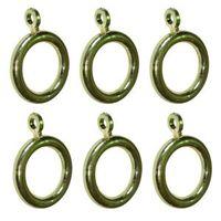 Colours Plastic Curtain Ring (Dia)19mm Pack of 6