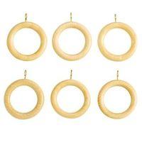Colours Modern Pine Effect Wood Curtain Ring (Dia)28mm