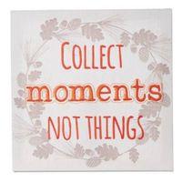 Collect Moments Not Things White & Orange Canvas (W)450mm (H)450mm