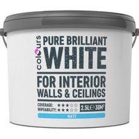 Colours White Matt Emulsion Paint 2.5L