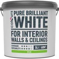 colours white silk emulsion paint 5l