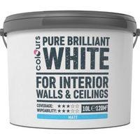Colours White Matt Emulsion Paint 10L