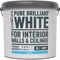 Colours White Matt Emulsion Paint 5L