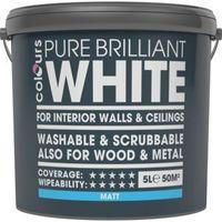 Colours White Matt Emulsion Paint 5L