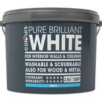 Colours White Matt Emulsion Paint 2.5L