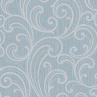 Colours Sarika Teal Scroll Raised Texture with Glitter Wallpaper