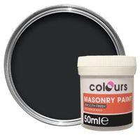 colours black matt masonry paint 50ml tester pot