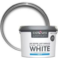 Colours Premium Pure Brilliant White Matt Emulsion Paint 4.5L