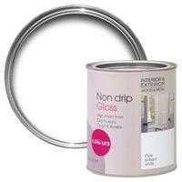 Colours Interior & Exterior Pure Brilliant White Gloss Wood & Metal Paint 750ml