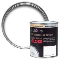 Colours Interior Pure Brilliant White Gloss Wood & Metal Paint 750ml