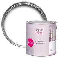 Colours Liquid Gloss Interior & Exterior Pure Brilliant White Gloss Wood & Metal Paint 2.5L
