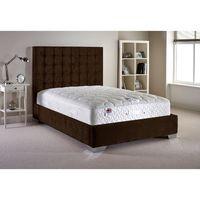 Coppella Velvet Bed and Mattress Set Chocolate Velvet Fabric Small Double 4ft