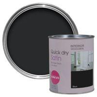 Colours Interior Black Satin Emulsion Paint 750ml