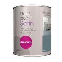 colours grey satin floor paint 750ml