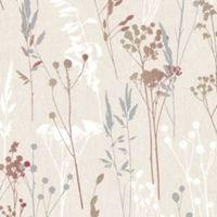 Colours Hayfield Cream & Red Thistle Wallpaper