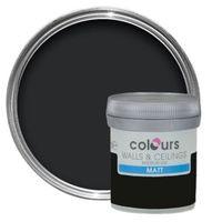 Colours Black Matt Emulsion Paint 50ml Tester Pot