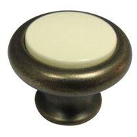 Cooke & Lewis Bronze & Ivory Effect Round Cabinet Knob Pack of 1