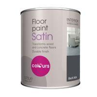 colours black ash satin floor paint 750ml