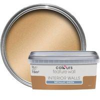 colours feature wall gold effect metallic emulsion paint 1l