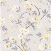 Colours Dorthea Soft Grey Floral Mica Effect Wallpaper